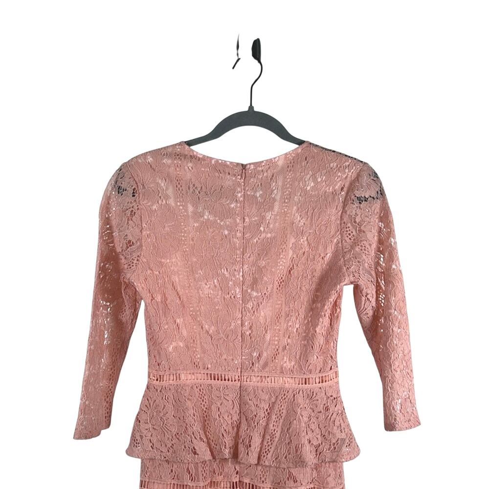 ALLISON NY Blush Lace Tiered Midi Dress XS NWT Cottagecore Romantic - Picture 5 of 6
